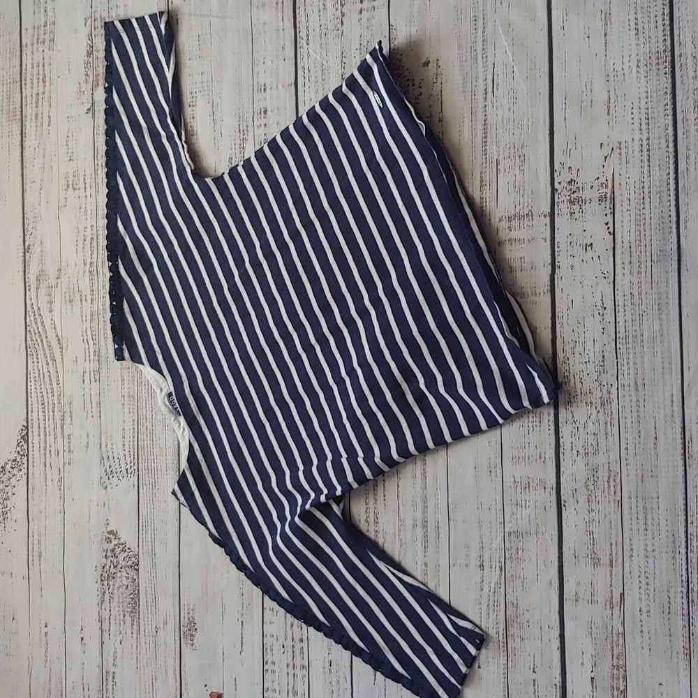IZOD LACE DETAIL STRIPED TEE